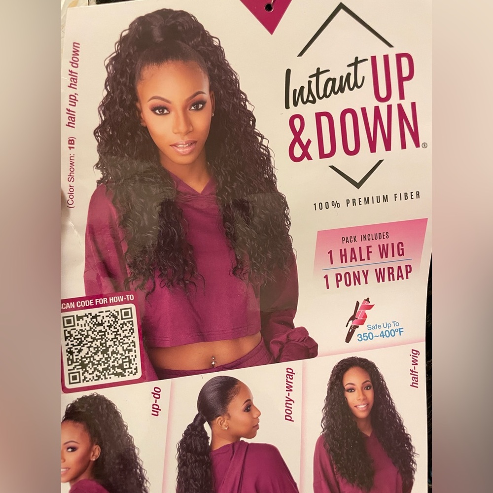 Instant up & down (1) half wig (1) half ponytail